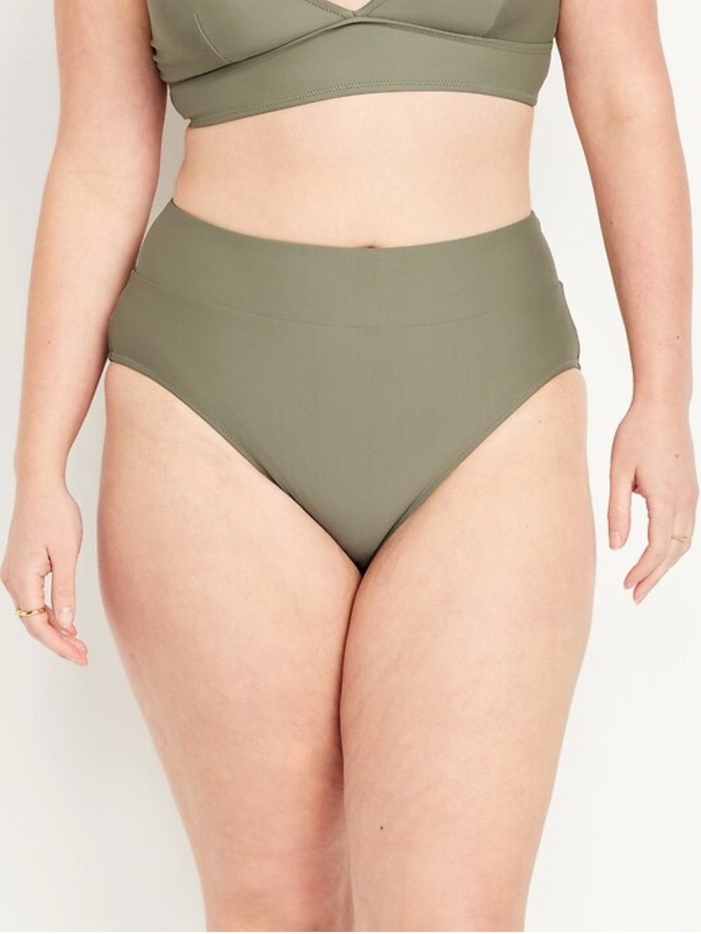 Old Navy Banded High-Waist Bikini Swim bottoms in Olive Green